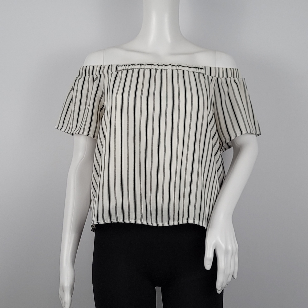 Doe & Rae Striped Off The Shoulder Top